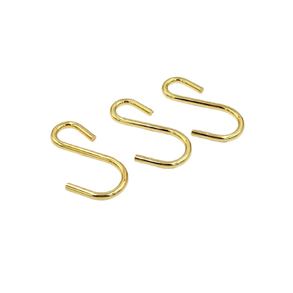 3 stk s-krog til læderstrop | gold